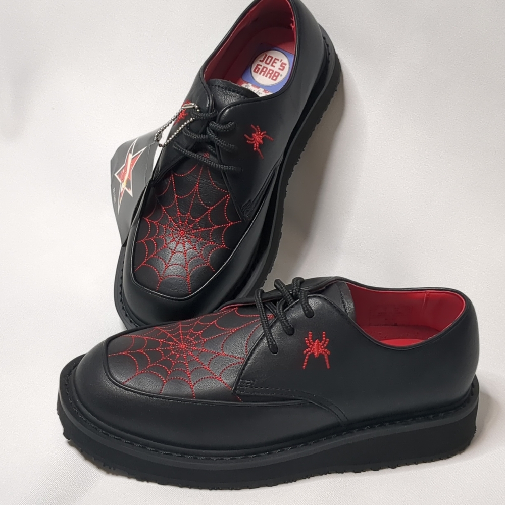 🕸️Rare Vintage Kids Black Leather Dress Shoes US 4 Retro Goth - Picture 11 of 11